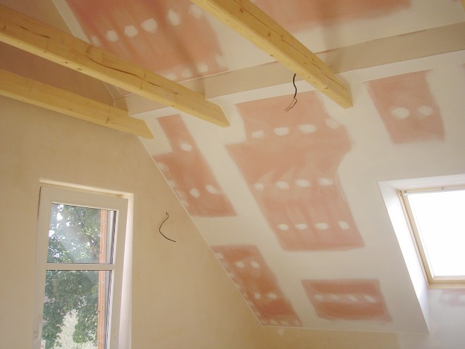 Sádrokarton, půdní vestavba v rodinném domě - Stochov